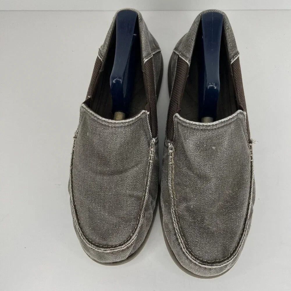 Crocs Santa Cruz Loafers Men's Size 9 Slip-On Canvas Khaki Shoes 202056